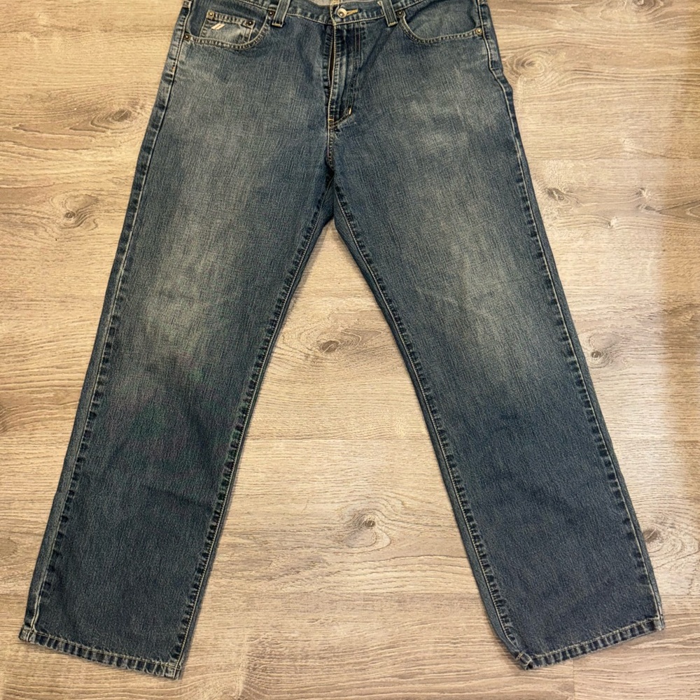 Dkny Blue Relaxed Fit Jeans with Vintage Wash